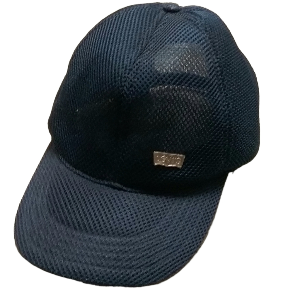 Vintage Levi's Cap Hat Adult Navy Blue Mesh Strap Back